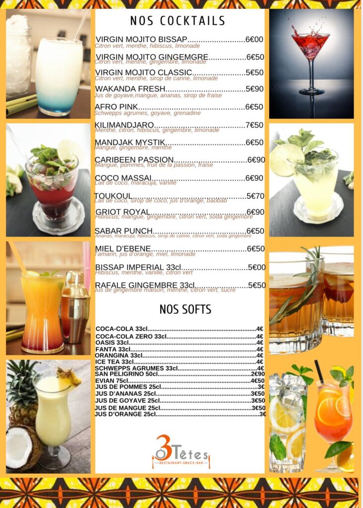 CARTE DES BOISSONS
